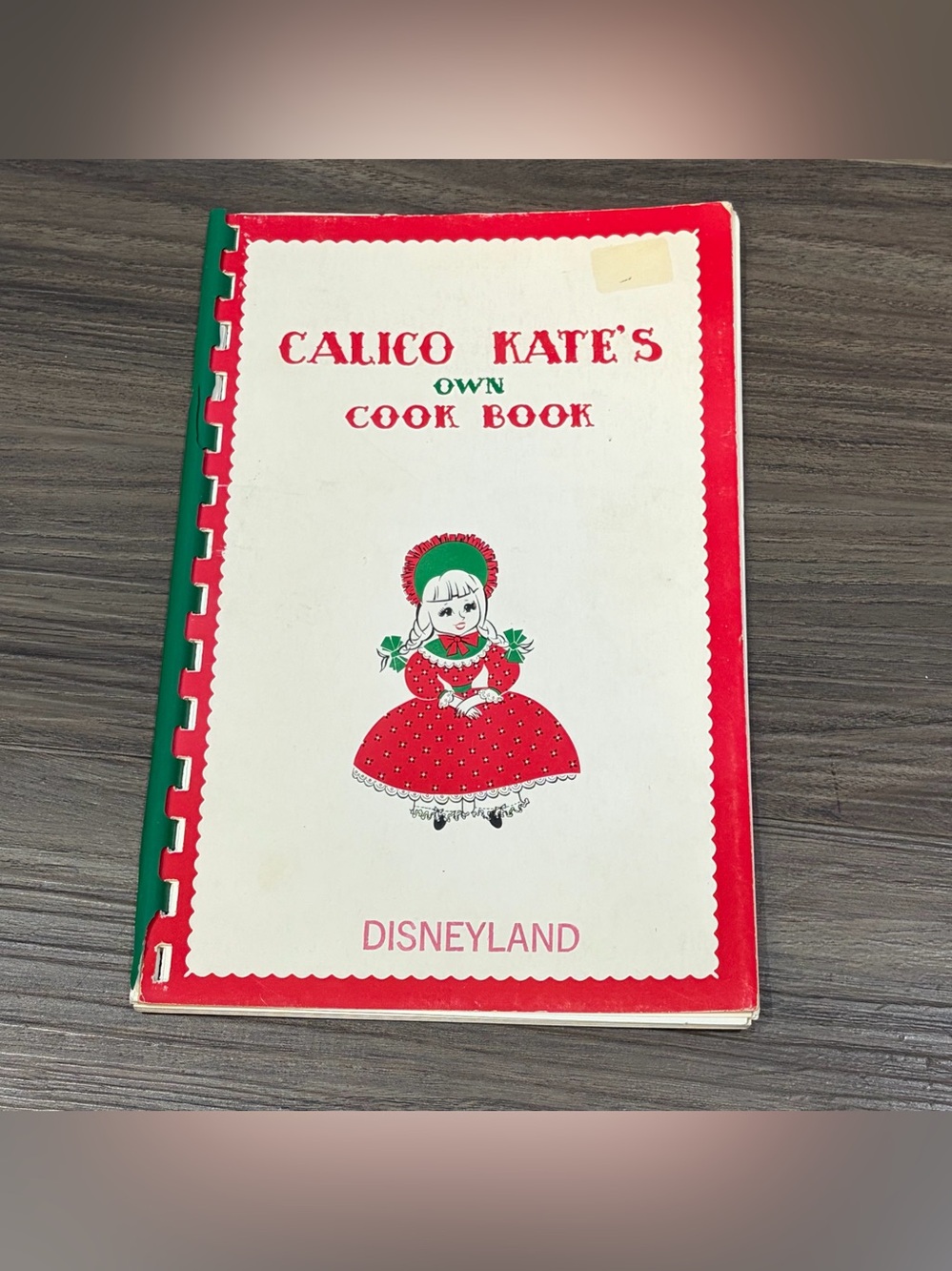 Vintage 1964 Disneyland Calico Kate's Own Cookbook Own Cookbook Broken Spine